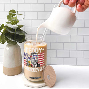Funny Theodore Roosevelt 4th Of July Glass Can Teddy Boozedevelt Drinking American Flag TS10 Print Your Wear