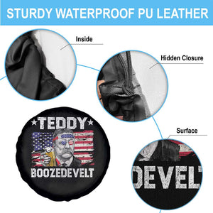 Funny Theodore Roosevelt 4th Of July Spare Tire Cover Teddy Boozedevelt Drinking American Flag TS10 Print Your Wear