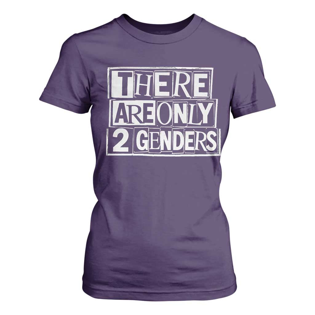 Funny There Are Only 2 Genders Male And Female T Shirt For Women TS11 Purple Print Your Wear