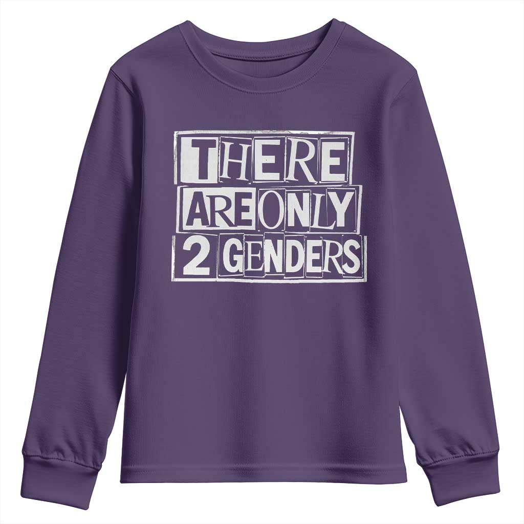 Funny There Are Only 2 Genders Male And Female Youth Sweatshirt TS11 Purple Print Your Wear