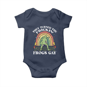 Funny They Turned The Frickin Frogs Gay Baby Onesie Gay Frog LGBT Rainbow TS11 Navy Print Your Wear