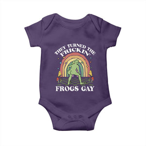 Funny They Turned The Frickin Frogs Gay Baby Onesie Gay Frog LGBT Rainbow TS11 Purple Print Your Wear