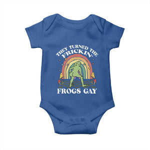Funny They Turned The Frickin Frogs Gay Baby Onesie Gay Frog LGBT Rainbow TS11 Royal Blue Print Your Wear