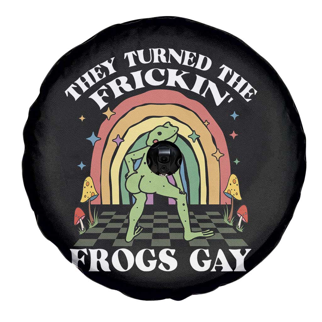 Funny They Turned The Frickin Frogs Gay Spare Tire Cover Gay Frog LGBT Rainbow TS11 Print Your Wear