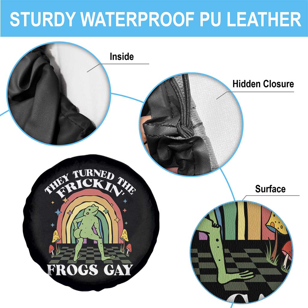 Funny They Turned The Frickin Frogs Gay Spare Tire Cover Gay Frog LGBT Rainbow TS11 Print Your Wear