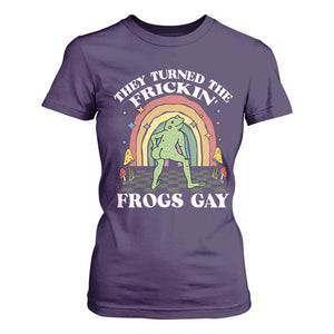 Funny They Turned The Frickin Frogs Gay T Shirt For Women Gay Frog LGBT Rainbow TS11 Purple Print Your Wear