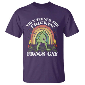Funny They Turned The Frickin Frogs Gay T Shirt Gay Frog LGBT Rainbow TS11 Purple Print Your Wear