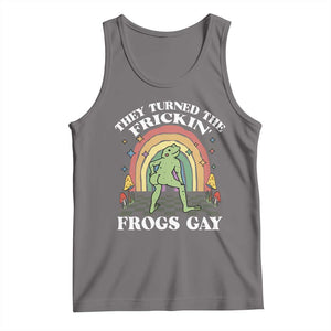 Funny They Turned The Frickin Frogs Gay Tank Top Gay Frog LGBT Rainbow TS11 Deep Heather Print Your Wear