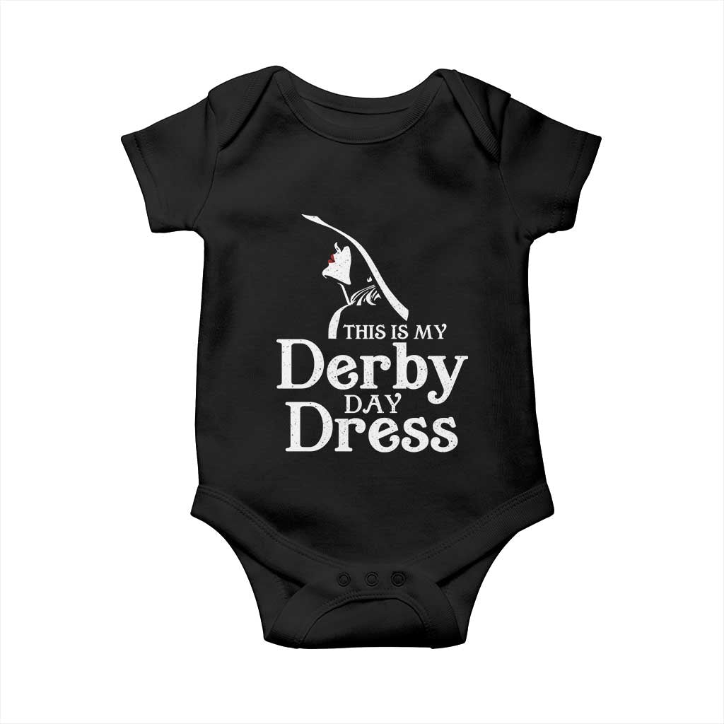 Funny This Is My Derby Day Dress Baby Onesie Horse Racing Fascinator Hat TS11 Black Print Your Wear