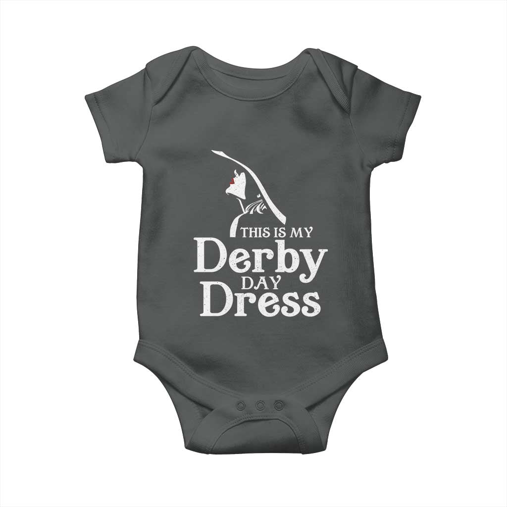 Funny This Is My Derby Day Dress Baby Onesie Horse Racing Fascinator Hat TS11 Dark Heather Print Your Wear