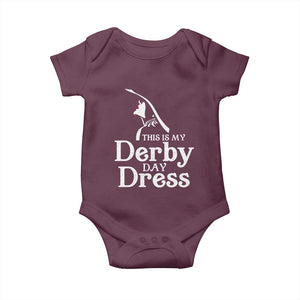 Funny This Is My Derby Day Dress Baby Onesie Horse Racing Fascinator Hat TS11 Maroon Print Your Wear