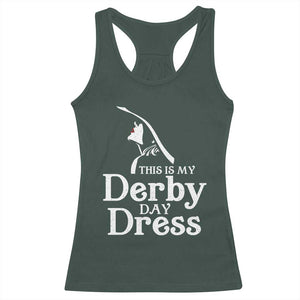 Funny This Is My Derby Day Dress Racerback Tank Top Horse Racing Fascinator Hat TS11 Dark Forest Green Print Your Wear