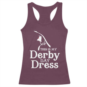Funny This Is My Derby Day Dress Racerback Tank Top Horse Racing Fascinator Hat TS11 Maroon Print Your Wear