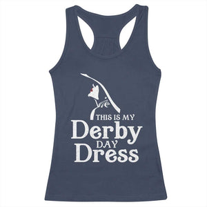 Funny This Is My Derby Day Dress Racerback Tank Top Horse Racing Fascinator Hat TS11 Navy Print Your Wear