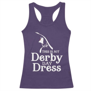 Funny This Is My Derby Day Dress Racerback Tank Top Horse Racing Fascinator Hat TS11 Purple Print Your Wear