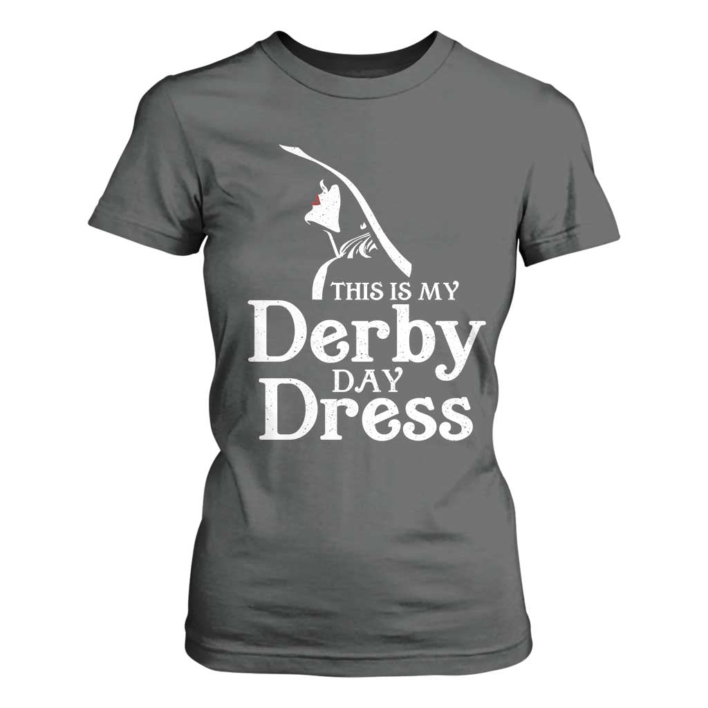 Funny This Is My Derby Day Dress T Shirt For Women Horse Racing Fascinator Hat TS11 Dark Heather Print Your Wear