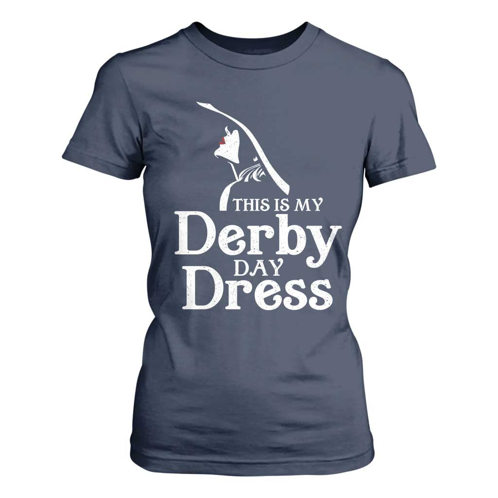Funny This Is My Derby Day Dress T Shirt For Women Horse Racing Fascinator Hat TS11 Navy Print Your Wear