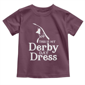 Funny This Is My Derby Day Dress Toddler T Shirt Horse Racing Fascinator Hat TS11 Maroon Print Your Wear