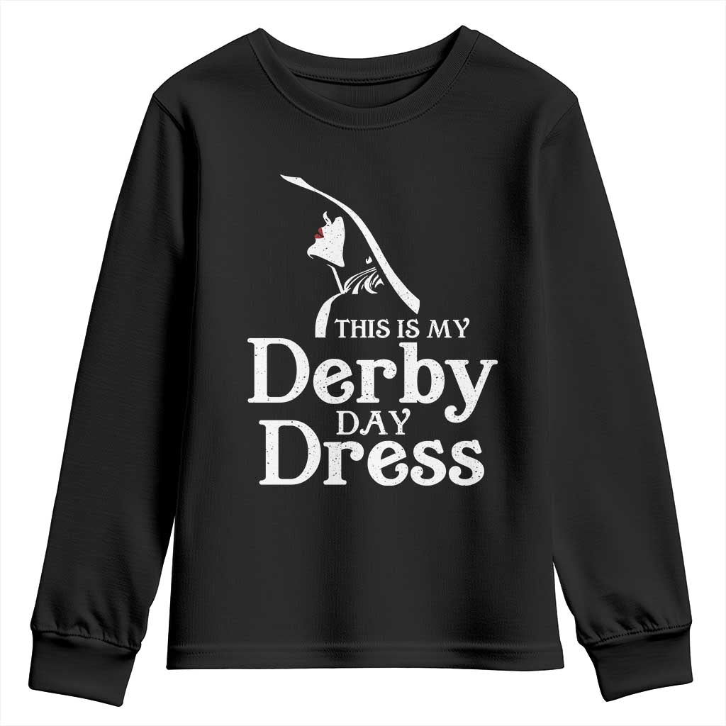 Funny This Is My Derby Day Dress Youth Sweatshirt Horse Racing Fascinator Hat TS11 Black Print Your Wear