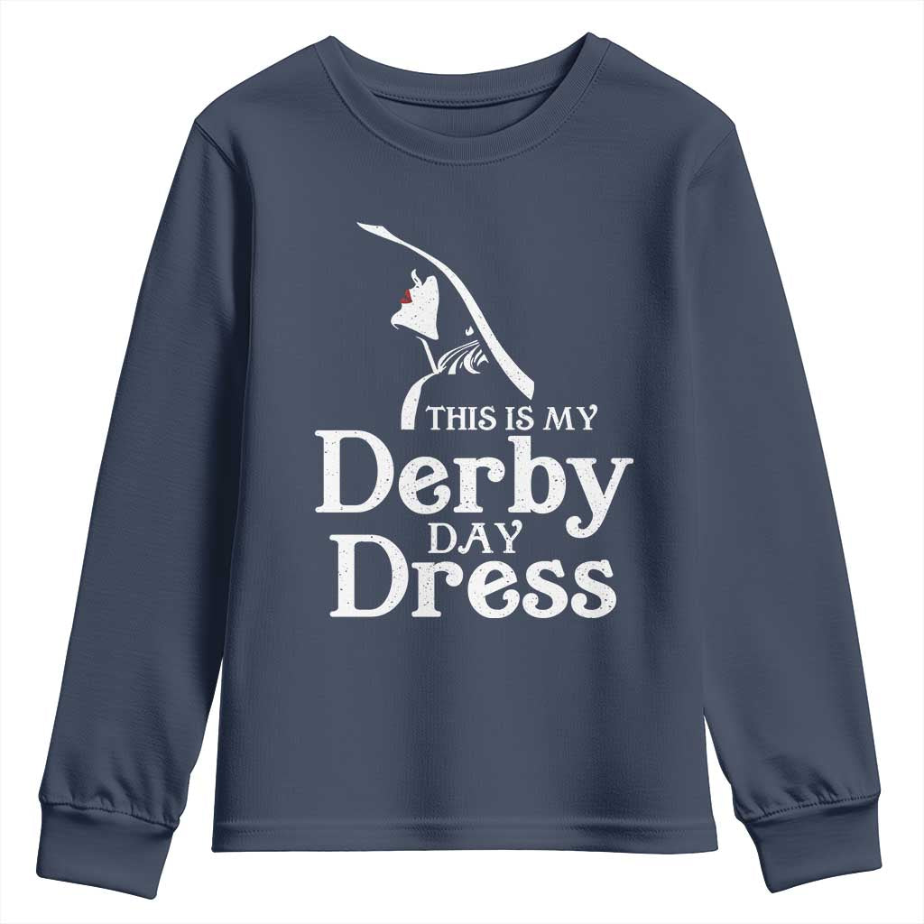 Funny This Is My Derby Day Dress Youth Sweatshirt Horse Racing Fascinator Hat TS11 Navy Print Your Wear