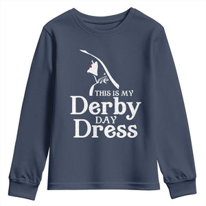 Funny This Is My Derby Day Dress Youth Sweatshirt Horse Racing Fascinator Hat TS11 Navy Print Your Wear