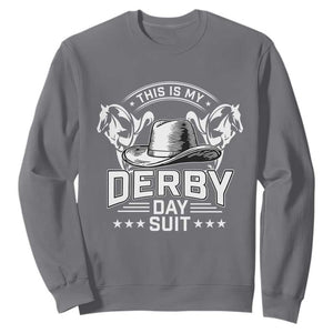 Funny This Is My Derby Day Suit Sweatshirt Horse Racing TS11 Charcoal Print Your Wear
