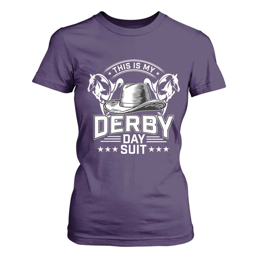 Funny This Is My Derby Day Suit T Shirt For Women Horse Racing TS11 Purple Print Your Wear