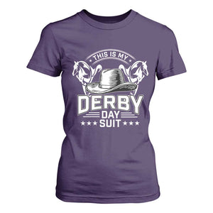 Funny This Is My Derby Day Suit T Shirt For Women Horse Racing TS11 Purple Print Your Wear