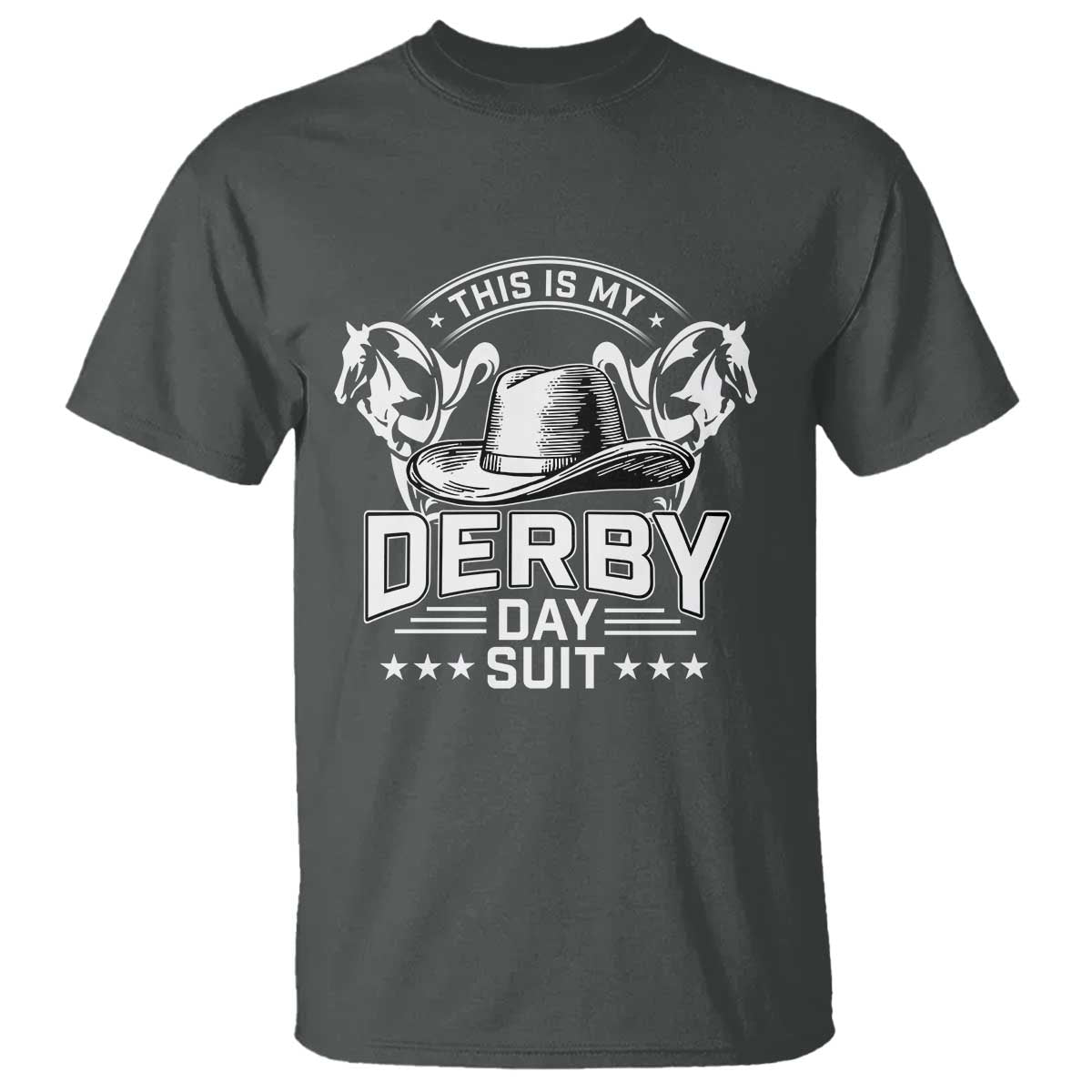 Funny This Is My Derby Day Suit T Shirt Horse Racing TS11 Dark Heather Print Your Wear