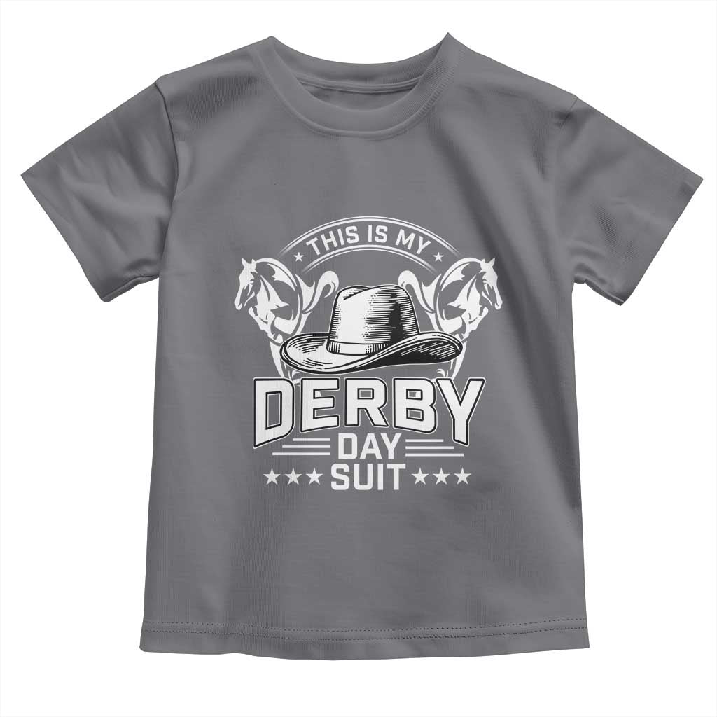 Funny This Is My Derby Day Suit Toddler T Shirt Horse Racing TS11 Charcoal Print Your Wear
