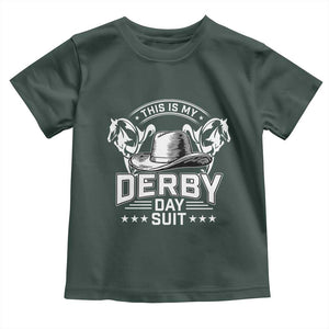 Funny This Is My Derby Day Suit Toddler T Shirt Horse Racing TS11 Dark Forest Green Print Your Wear