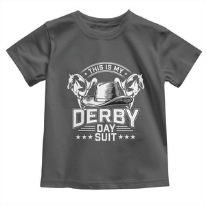 Funny This Is My Derby Day Suit Toddler T Shirt Horse Racing TS11 Dark Heather Print Your Wear