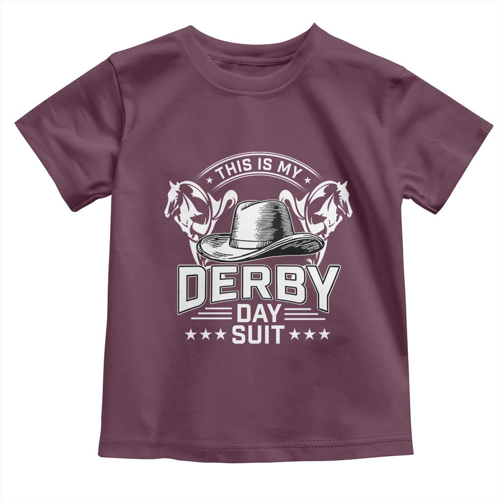 Funny This Is My Derby Day Suit Toddler T Shirt Horse Racing TS11 Maroon Print Your Wear