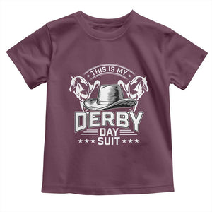 Funny This Is My Derby Day Suit Toddler T Shirt Horse Racing TS11 Maroon Print Your Wear