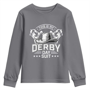 Funny This Is My Derby Day Suit Youth Sweatshirt Horse Racing TS11 Charcoal Print Your Wear
