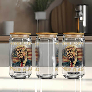 Funny This Is My Pride Flag Trump Glass Can 4th Of July Vintage American Flag TS11 Print Your Wear