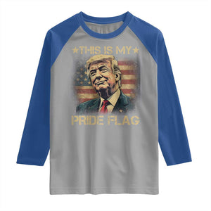 Funny This Is My Pride Flag Trump Raglan Shirt 4th Of July Vintage American Flag TS11 Sport Gray Royal Print Your Wear