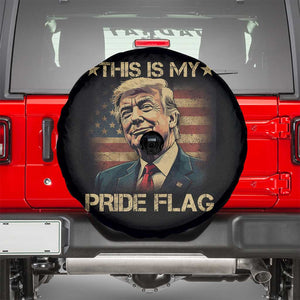 Funny This Is My Pride Flag Trump Spare Tire Cover 4th Of July Vintage American Flag TS11 Black Print Your Wear