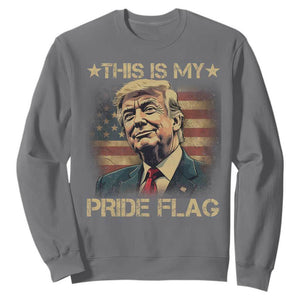 Funny This Is My Pride Flag Trump Sweatshirt 4th Of July Vintage American Flag TS11 Charcoal Print Your Wear