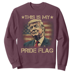 Funny This Is My Pride Flag Trump Sweatshirt 4th Of July Vintage American Flag TS11 Maroon Print Your Wear