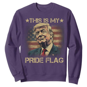Funny This Is My Pride Flag Trump Sweatshirt 4th Of July Vintage American Flag TS11 Purple Print Your Wear