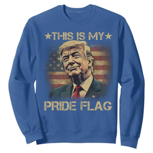Funny This Is My Pride Flag Trump Sweatshirt 4th Of July Vintage American Flag TS11 Royal Blue Print Your Wear