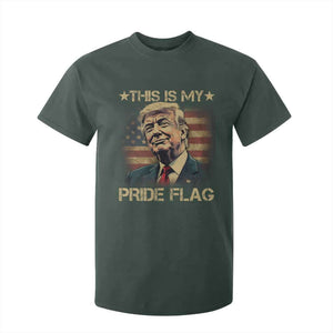 Funny This Is My Pride Flag Trump T Shirt For Kid 4th Of July Vintage American Flag TS11 Dark Forest Green Print Your Wear