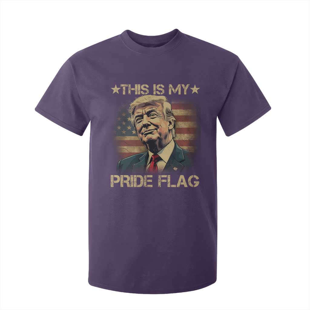 Funny This Is My Pride Flag Trump T Shirt For Kid 4th Of July Vintage American Flag TS11 Purple Print Your Wear