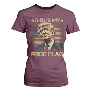 Funny This Is My Pride Flag Trump T Shirt For Women 4th Of July Vintage American Flag TS11 Maroon Print Your Wear