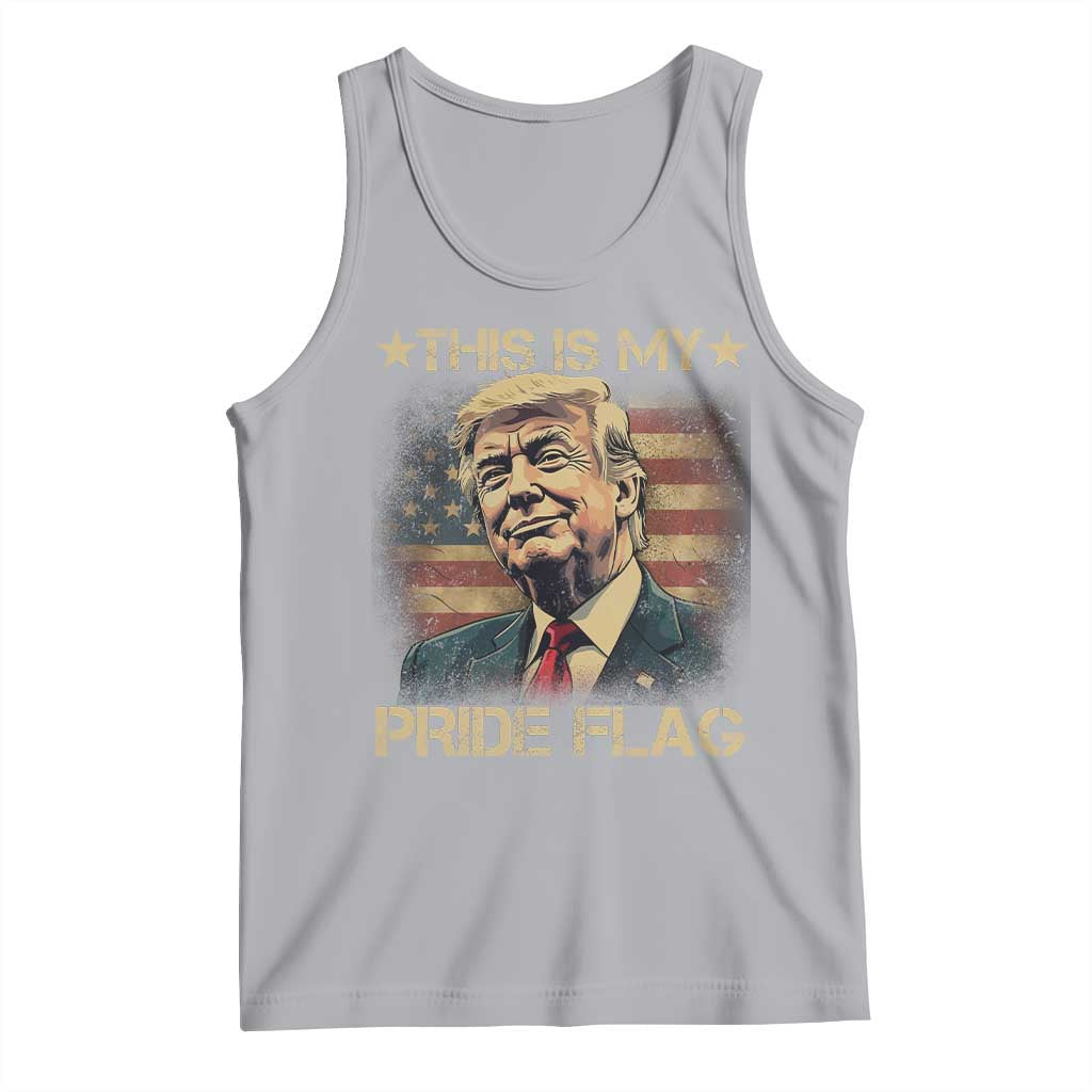 Funny This Is My Pride Flag Trump Tank Top 4th Of July Vintage American Flag TS11 Athletic Heather Print Your Wear