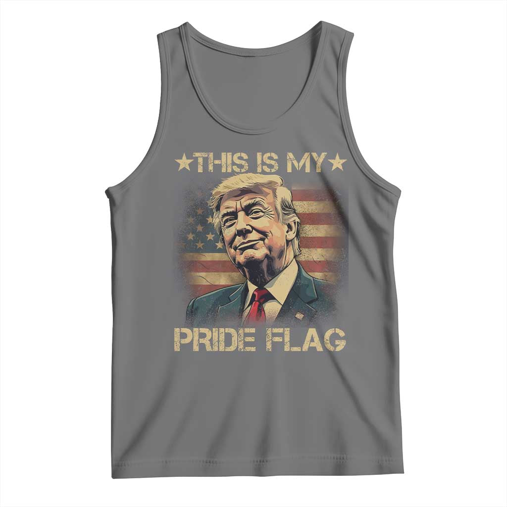 Funny This Is My Pride Flag Trump Tank Top 4th Of July Vintage American Flag TS11 Black Heather Print Your Wear