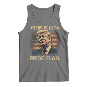 Funny This Is My Pride Flag Trump Tank Top 4th Of July Vintage American Flag TS11 Black Heather Print Your Wear