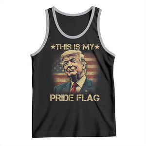Funny This Is My Pride Flag Trump Tank Top 4th Of July Vintage American Flag TS11 Black Athletic Heather Print Your Wear