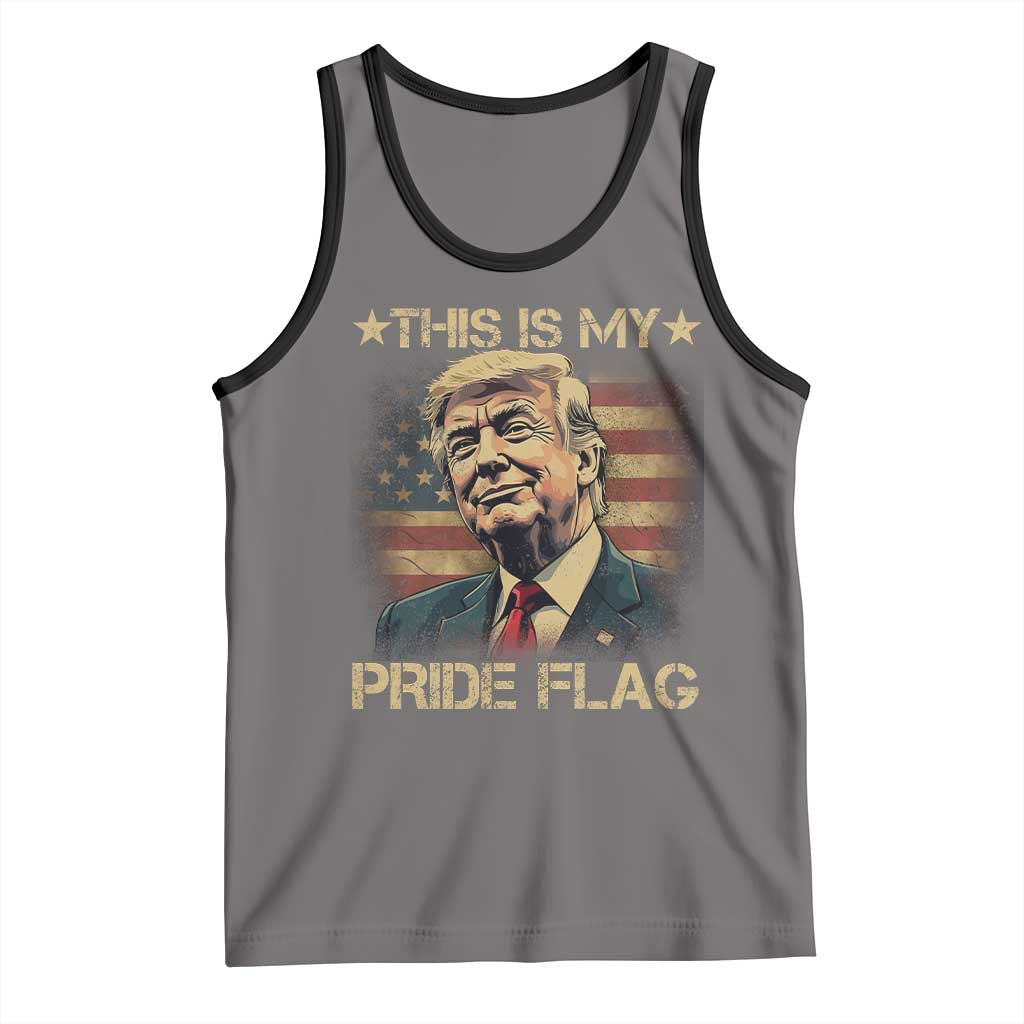 Funny This Is My Pride Flag Trump Tank Top 4th Of July Vintage American Flag TS11 Deep Heather Black Print Your Wear